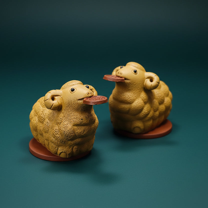 Sheep Tea Pet: Handmade Yixing Clay Charm for Tea – song artisan