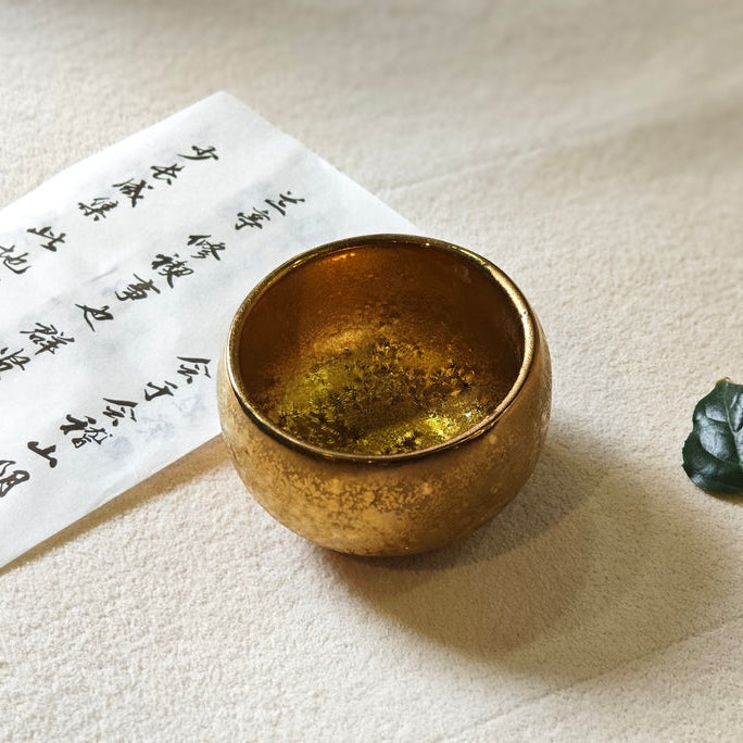 Golden Zen Tea Cup · Handmade Ceramic Teacup with Sterling Silver · 100mlGolden Zen Tea Cup · Handmade Ceramic Teacup with Sterling Silver · 100ml