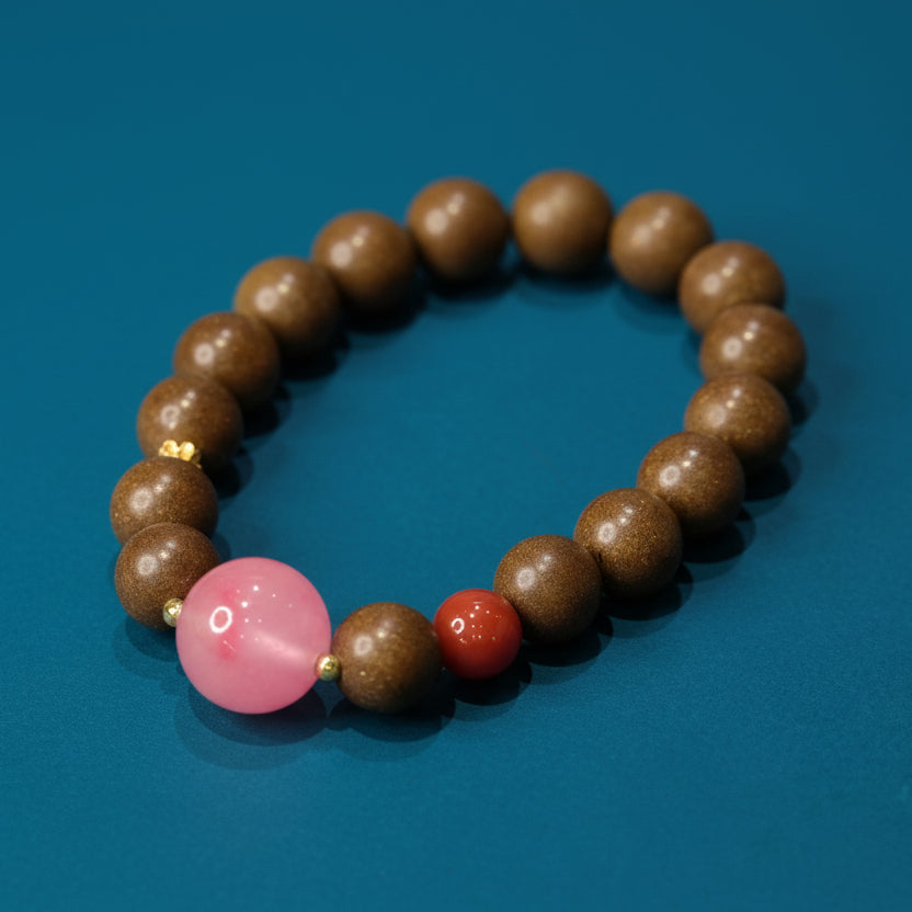 Goose Pear Aroma Bracelet for Stress Relief – Handcrafted Rain Flower Stone 