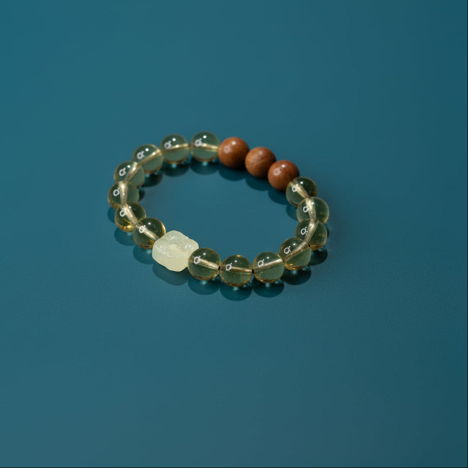 Handcrafted Herbal Bracelet Blending Gardenia Botanicals and Citrine Energy for Natural Calm and Daily Balance