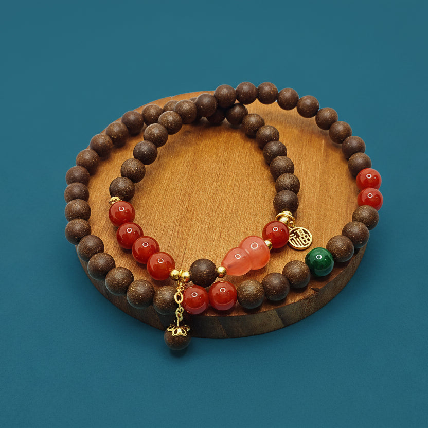 Handmade South Red &amp; Agate Bracelet for Stress Relief 1