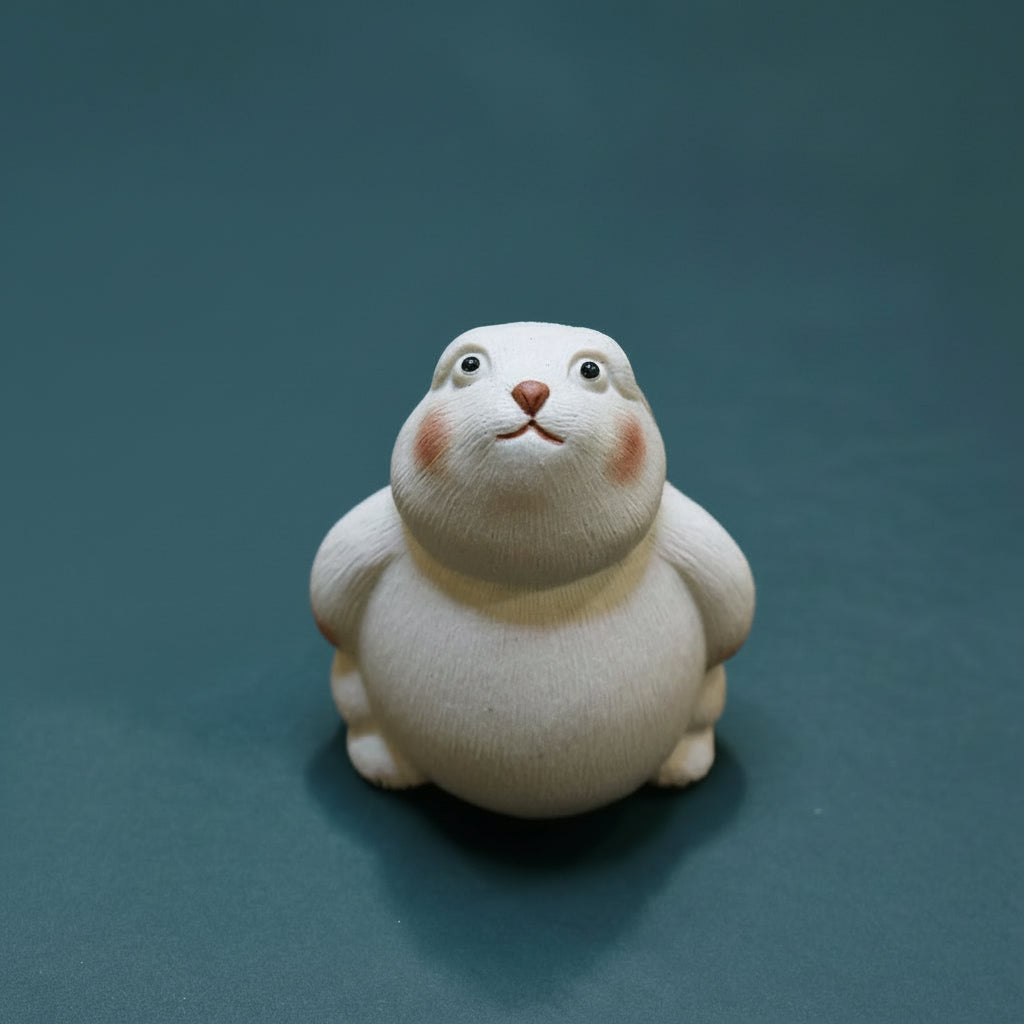 Handmade Yixing Zisha Rabbit Tea Pet | Cultural Purple Clay Tea Table Ornament