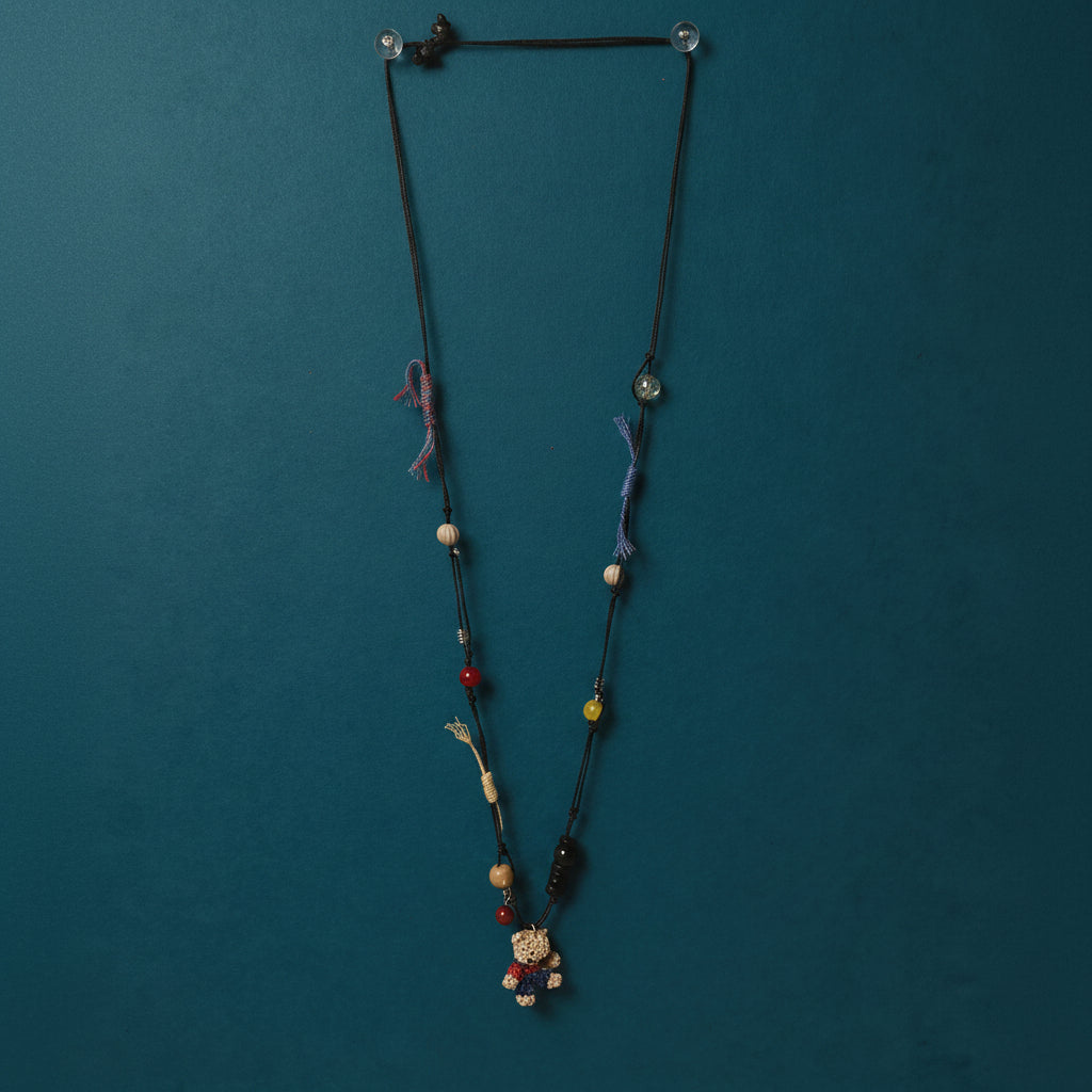 Lady Rosebud Mizhu Bear Necklace