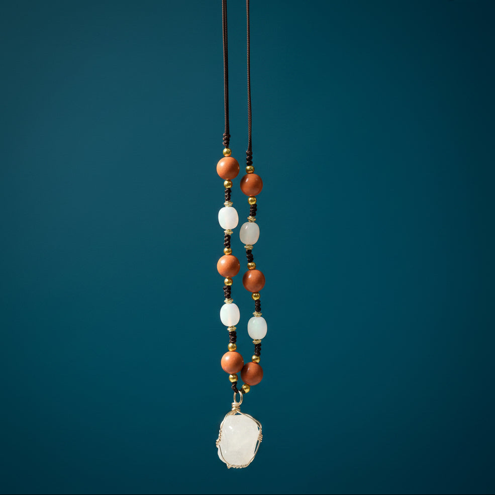 🍊 Orange Scent Necklace | Natural Blended Incense Bead Aromatherapy Necklace