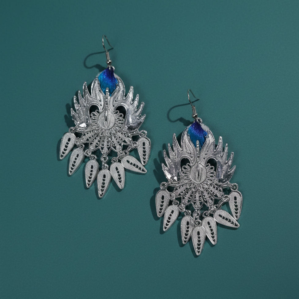 🦋 Phoenix silver earrings
