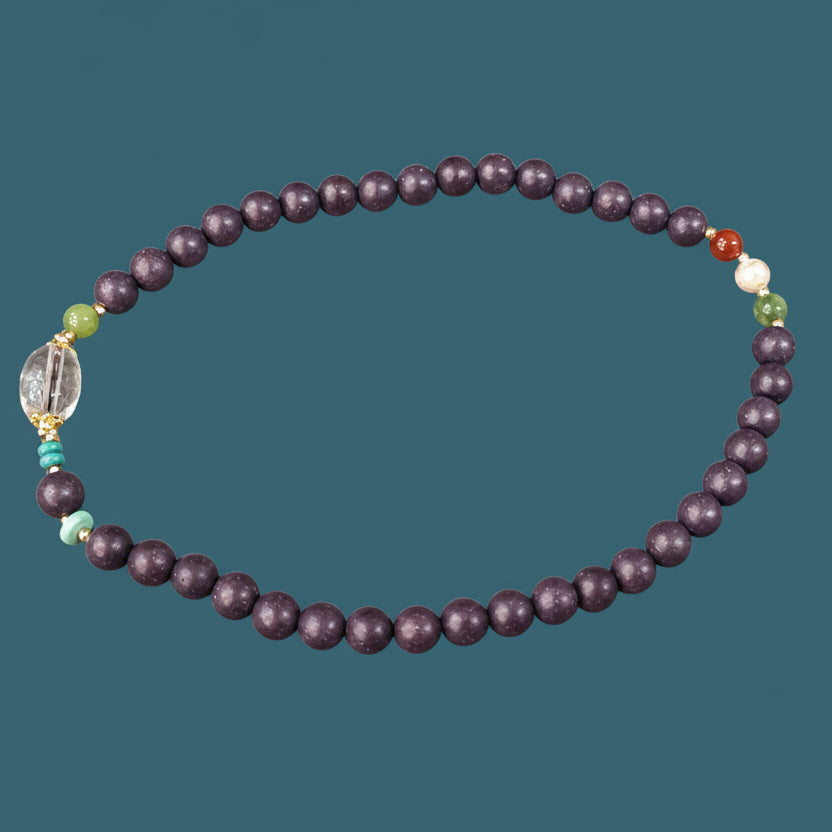 Purple Aura White Crystal Double-Layer Bracelet | Handmade Herbal Energy Jewelry 4