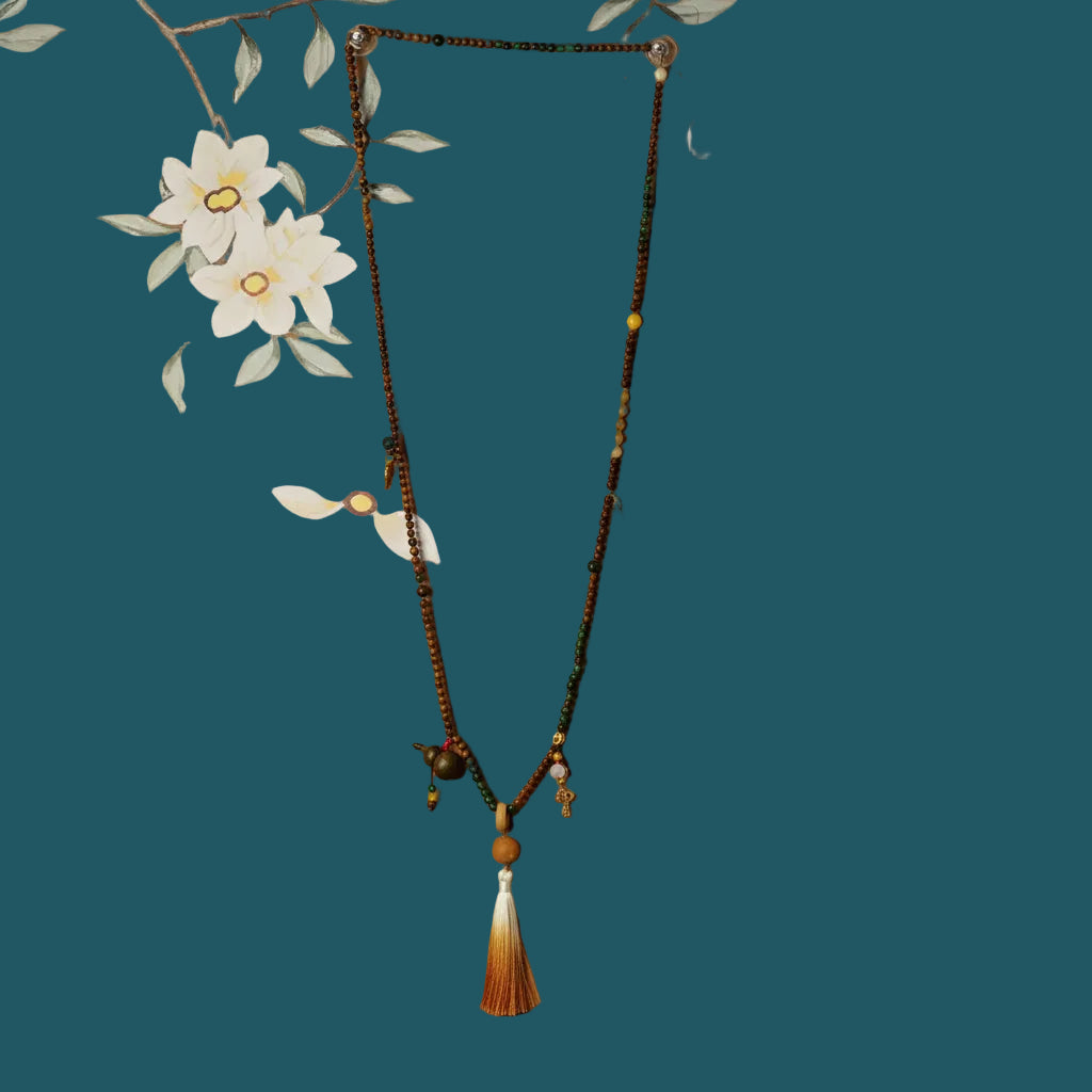 Songartisan Handmade Scented Bead Necklace – 8mm Herbal Aroma for Calm &amp; Detox